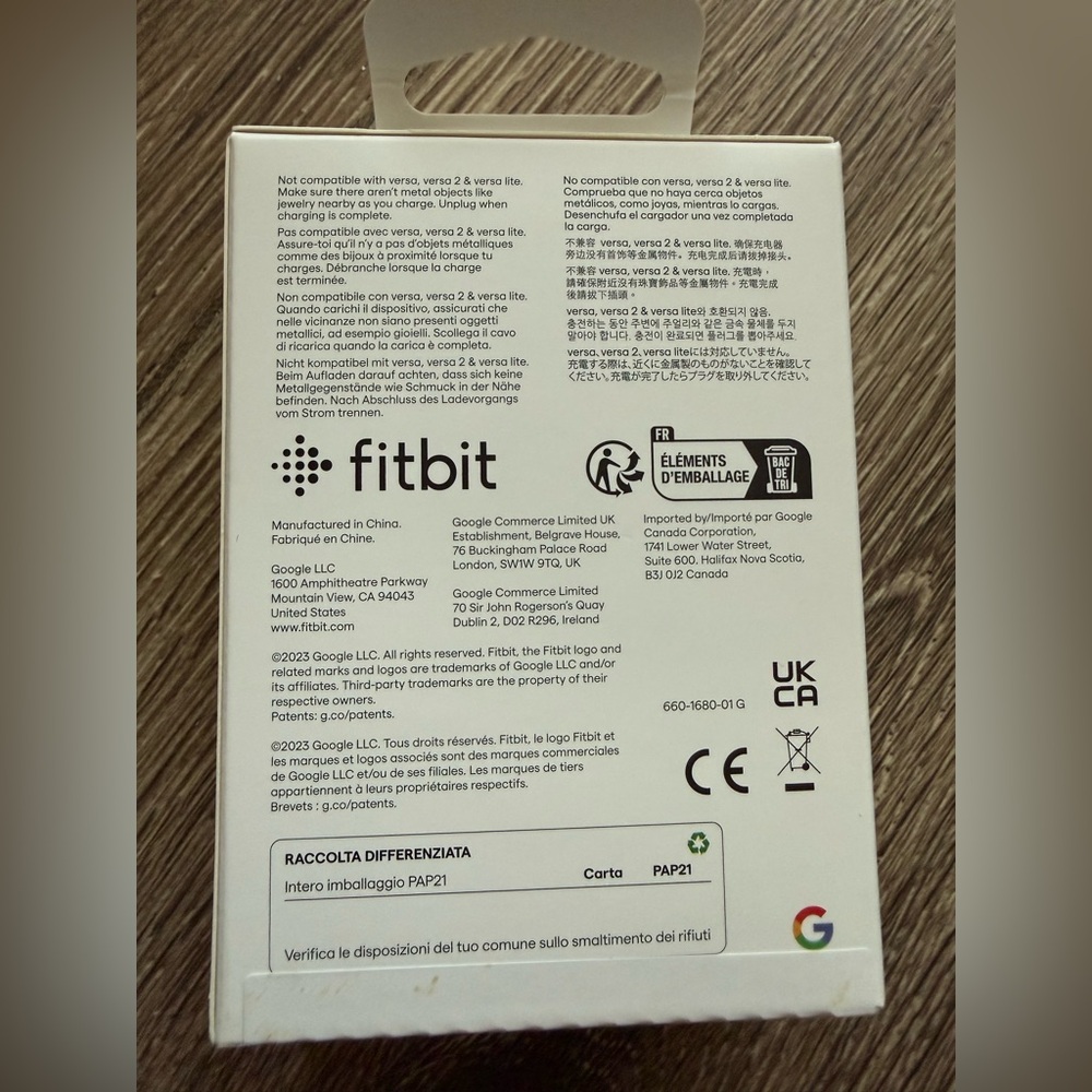 Fitbit charging cable for Sense and Versa 3 watches.
